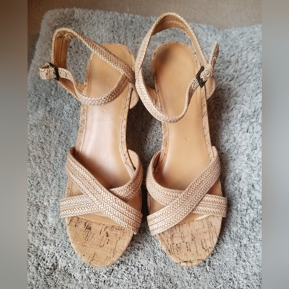 J Crew cork wedge sandals - Picture 2 of 4